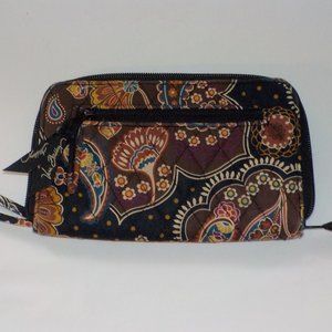 HAD IT TOO LONG GOTTA GO Vera Bradley wristlet brown paisley print EUC